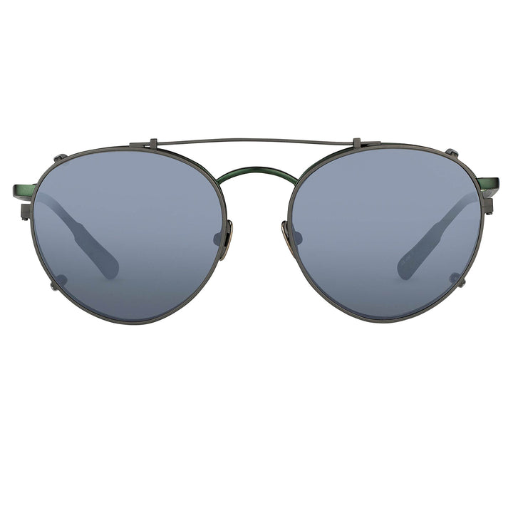 kris van assche sunglasses oval green and gunmetal grey